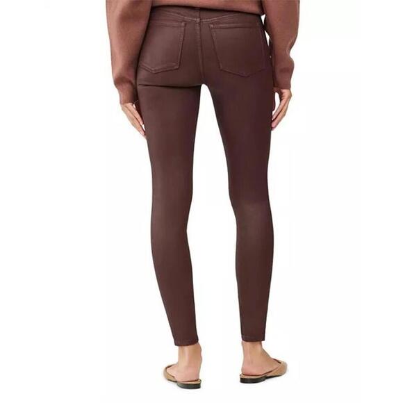 DL1961 Florence Mid Rise Coated Skinny Denim Jeans Women's Size 25 Dark Sequoia - Picture 2 of 5